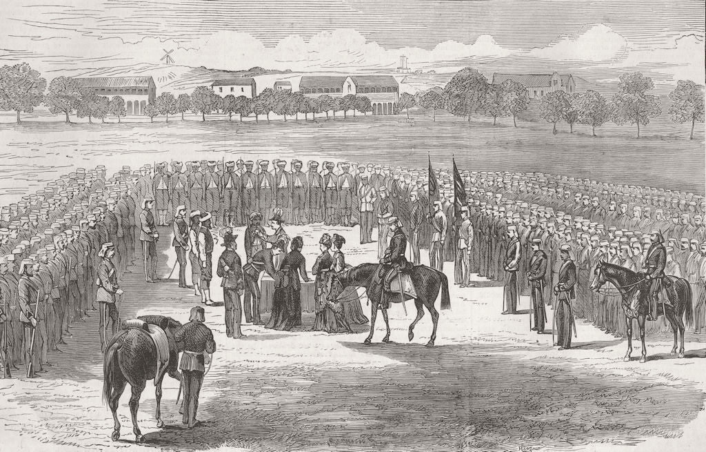 WEST INDIES. Medals, 2nd West India Regt, Barbados 1875 old antique print